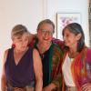 Katie, Cathy and Lori wearing Jeanne's hand painted silk garments.