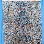 Evening Song: Homage To Daniel, 2009, Acrylic & Natural Dyes (regional bleu pastel / woad and walnut) On Antique LineN, 10 x 6.5ft_