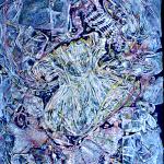 Growing Up Woman 1 of 5: Infancy Childhood, 1988, Mixed Media Collage Acrylic On Canvas, 55 x 36 in