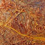 Painter's Dance Panel 2 Triptych (P02.2), 1987, Acrylic, Oil & Bronze Cream, Garment, Collage On Canvas, 72 x 48 in