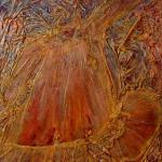 Painter's Dance Panel 3 Triptych (P02.3), 1987, Acrylic, Oil & Bronze Cream, Garment, Collage On Canvas, 72 x 48 in