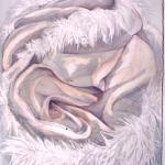 Feather Blanket II(D04) 1975, Graphite & Watercolor On Paper, 30 x 22 in (Collection Cunningham_Mathews)