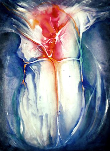 1985 N15,Transcendence,1985,Watercolor&OilOnPaper,30x22in